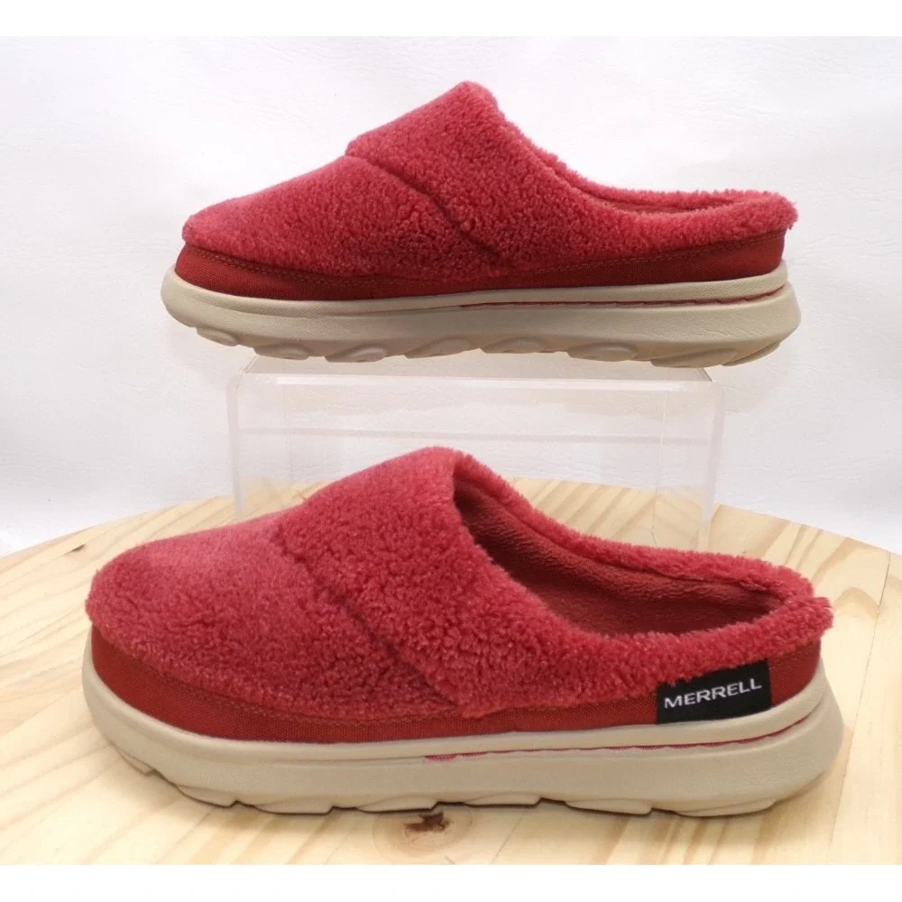 Merrell Hut Moc 2 Slide Slippers J5006705 Mens Red Oxide Size 7 Slip On Cozy